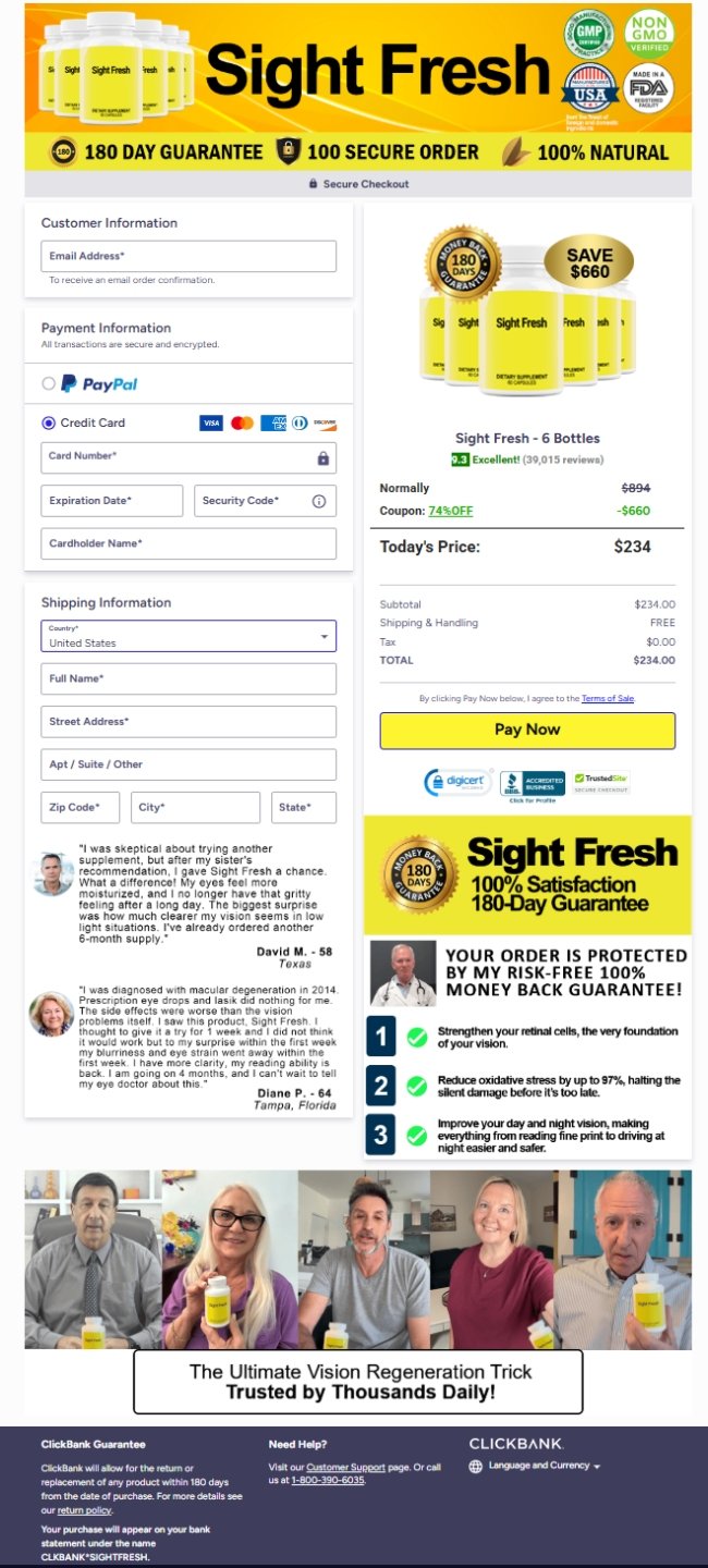 Sight Fresh Official Website Secure Order Page